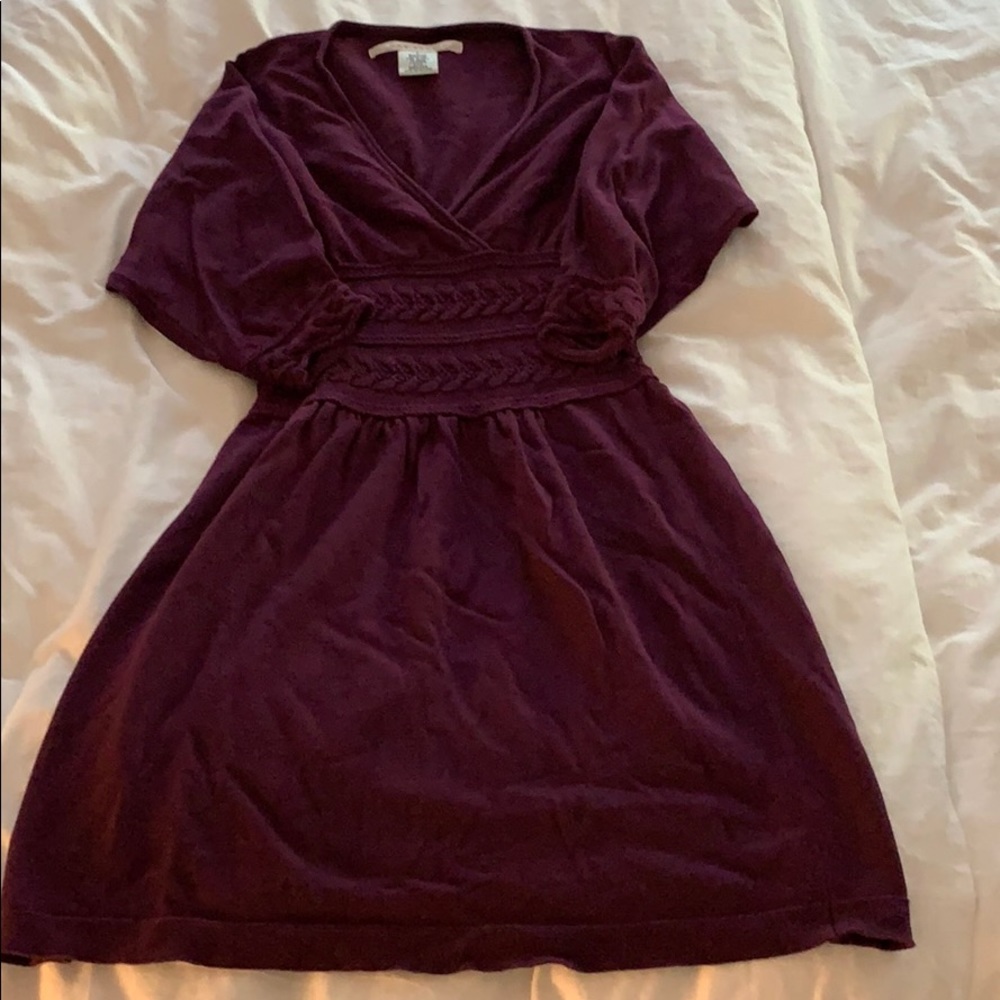 Plum Colored VNeck Max Studio Sweater Dress